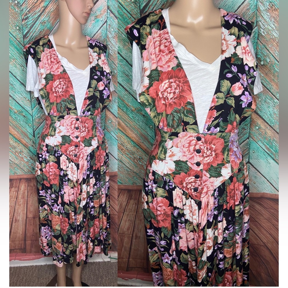 Vintage Carol Anderson California Floral Pinafore Dress